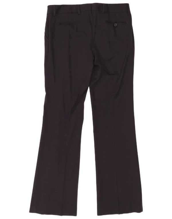 Gant Damen Bootcut-Anzughose UK 12 Medium W34 L33 Schwarze Wolle