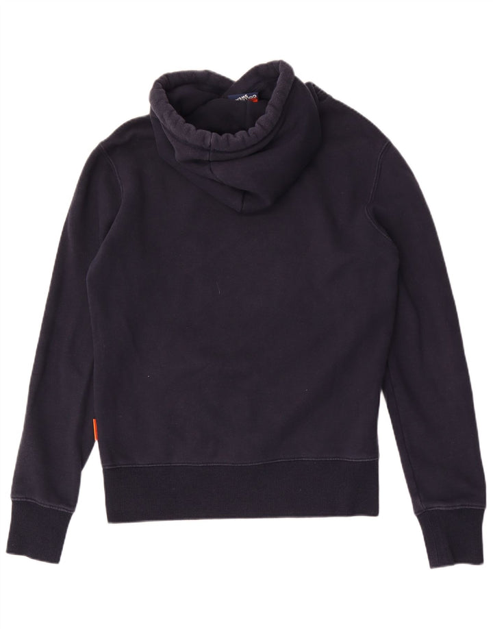 SUPERDRY Mens Hoodie Jumper Medium Navy Blue Cotton