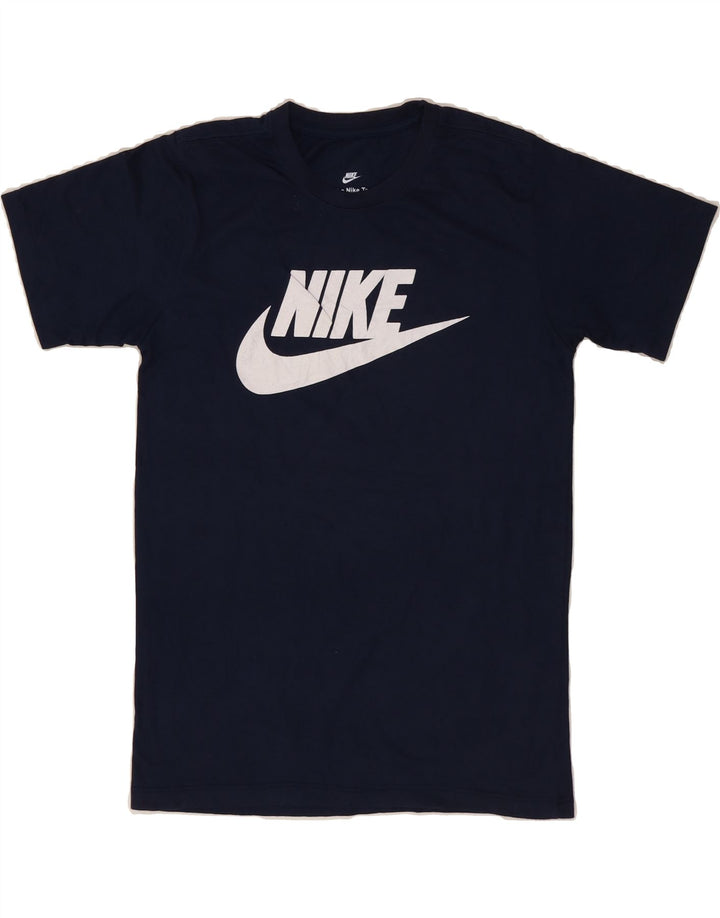 NIKE Mens Graphic T-Shirt Top Medium Navy Blue Cotton Vintage Nike and Second-Hand Nike from Messina Hembry 