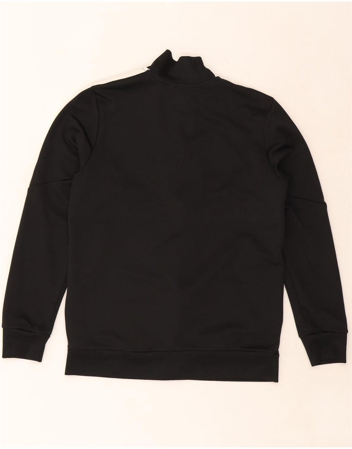 ADIDAS Boys Aeroready Tracksuit Top Jacket 13-14 Years Black Polyester