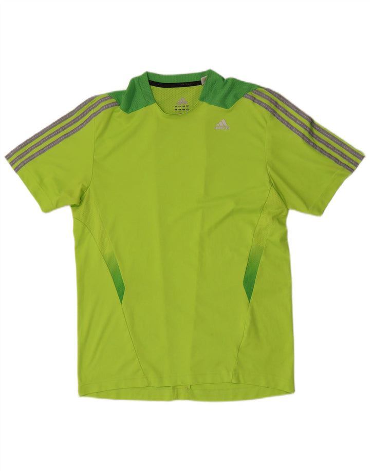 Adidas Homme Climacool T-Shirt Top Vert Moyen Colorblock Polyester