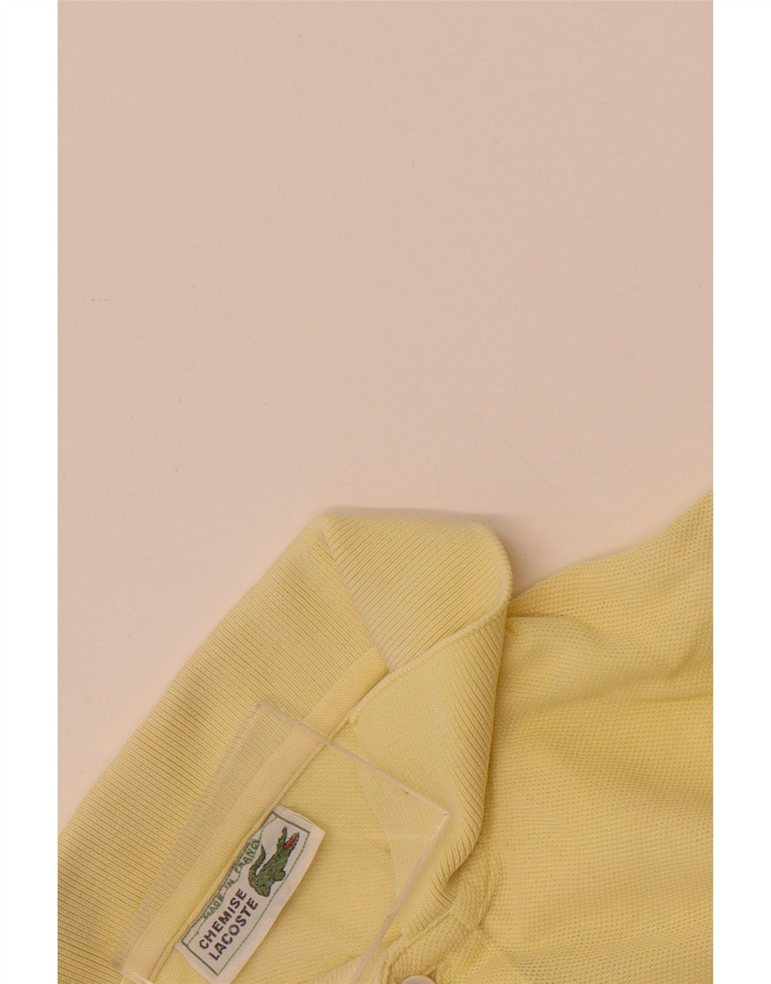 Lacoste Mens Polo Shirt Large Yellow Cotton