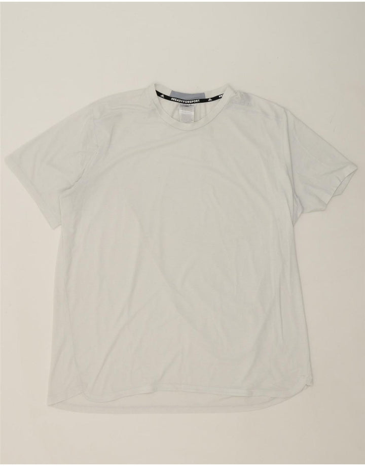 ADIDAS Mens Aeroready T-Shirt Top 2XL White Polyester Vintage Adidas and Second-Hand Adidas from Messina Hembry 