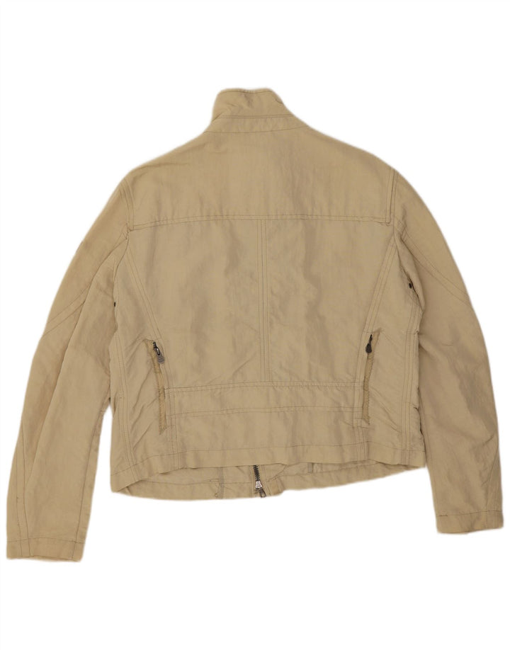 PEUTEREY Womens Crop Bomber Jacket IT 54 3XL Beige Polyamid