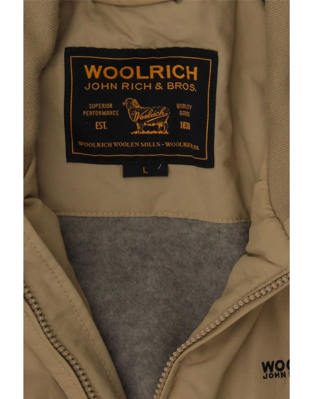 Woolrich Herre Bomber Jacket UK 40 Large Beige