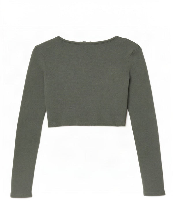 Top cardigan corto da donna Zara UK 6 XS verde