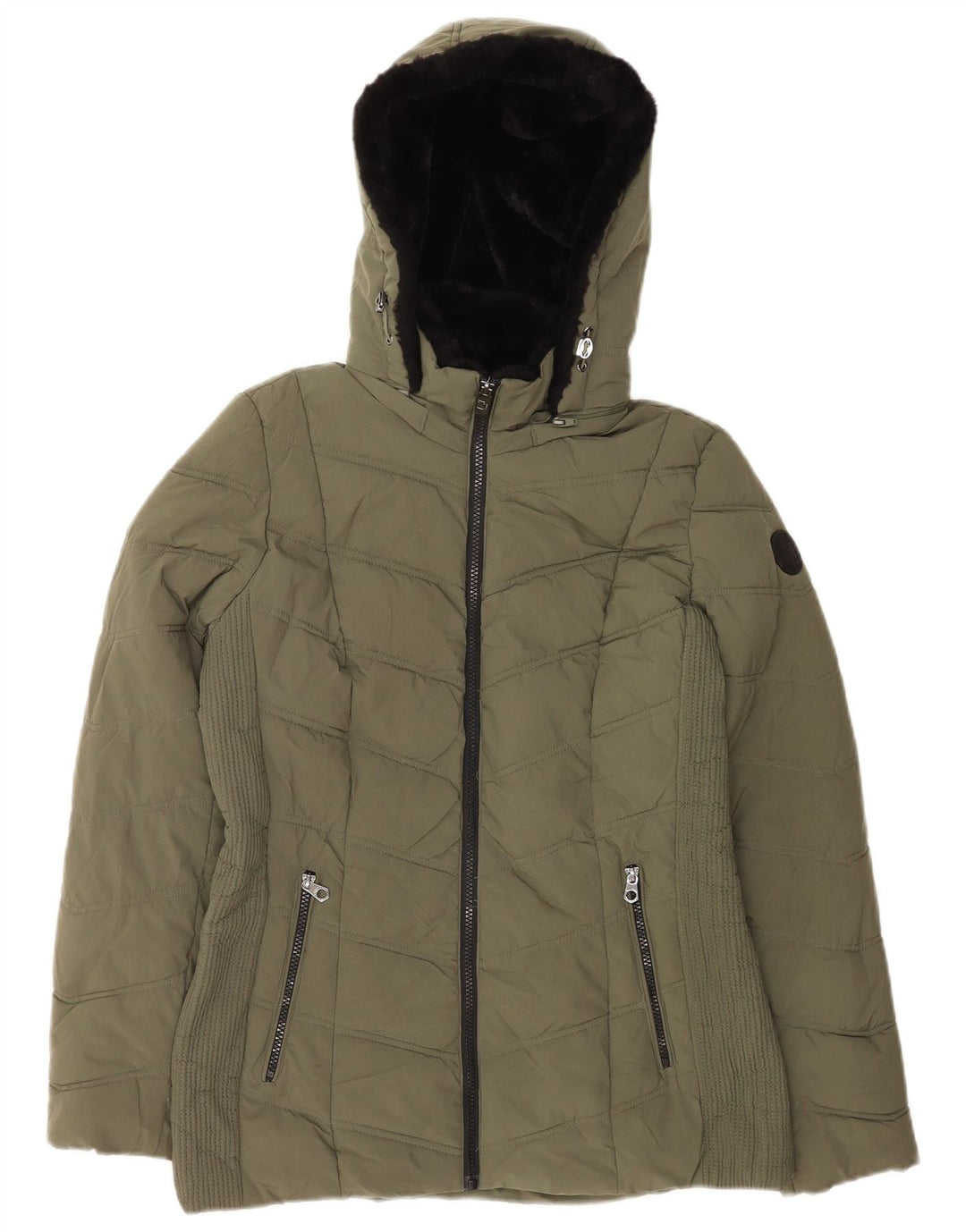 Giacca imbottita con cappuccio da donna Nautica UK 14 poliestere kaki medio