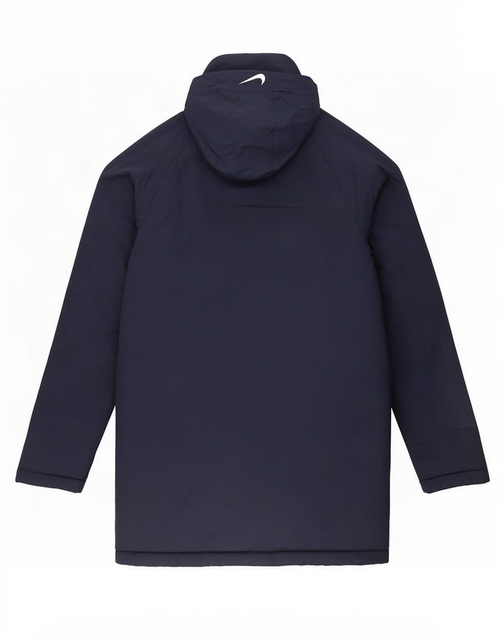 Nike Mens Hooded Padded Coat UK 40 Large Navy Blue Polyester