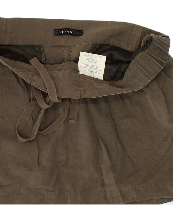 GAUDI Womens Mini Skirt IT 46 Large W34 Brown Tencel Vintage Gaudi and Second-Hand Gaudi from Messina Hembry 