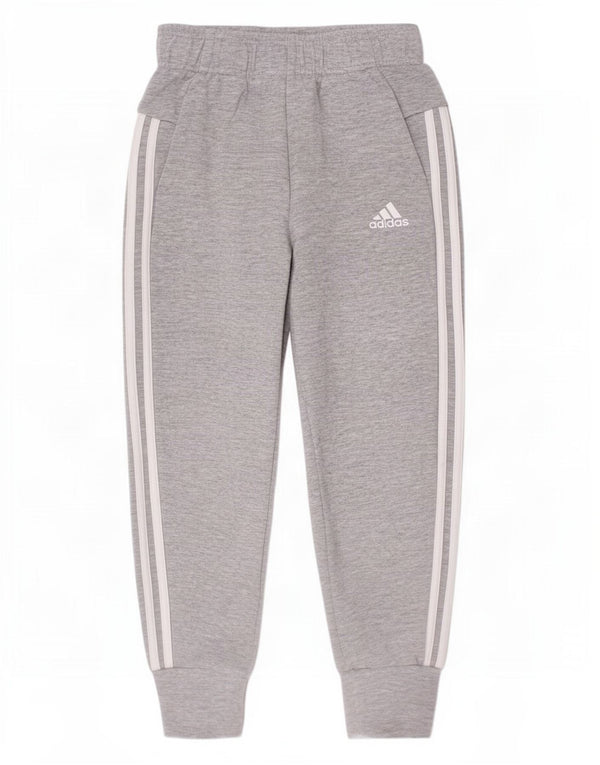 Adidas Drenge Træningsdragt Bukser Joggers 9-10 år Grå Flecked Bomuld