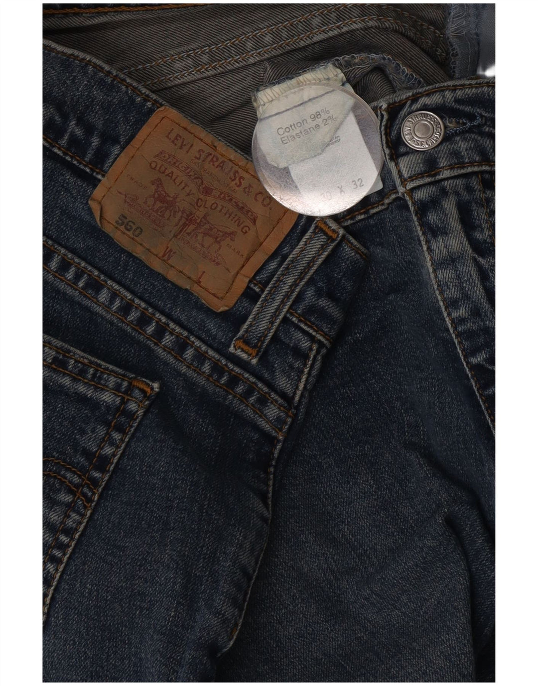 Levi's Womens 560 Straight Jeans W30 L29 Blue Cotton