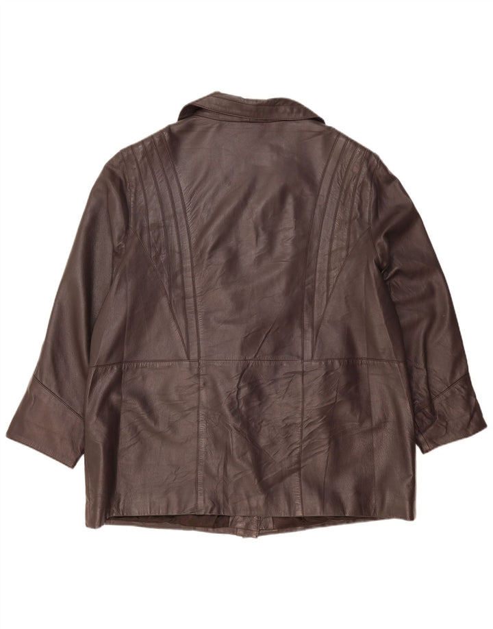 Morena Womens Leather Jacket EU 48 2XL Brown Leather