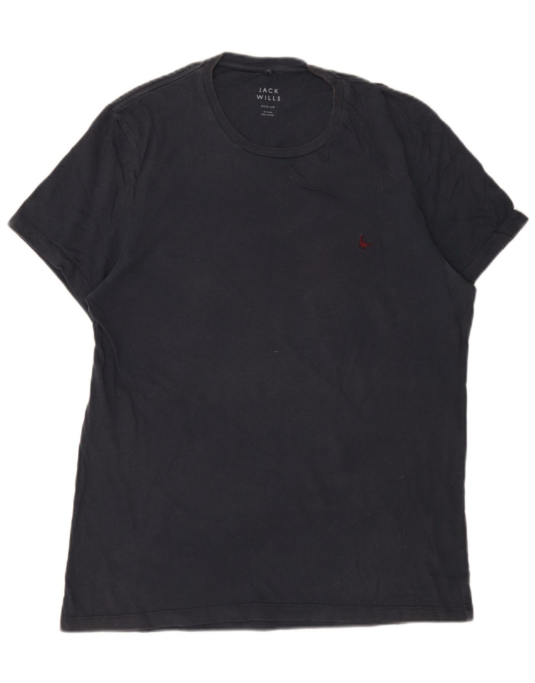 Jack Wills Herren-T-Shirt-Oberteil aus mittelblauer Baumwolle in Marineblau