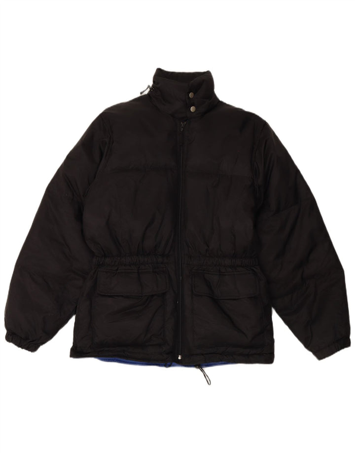 Vintage Mens Padded Jacket UK 38 Medium Black Polyester