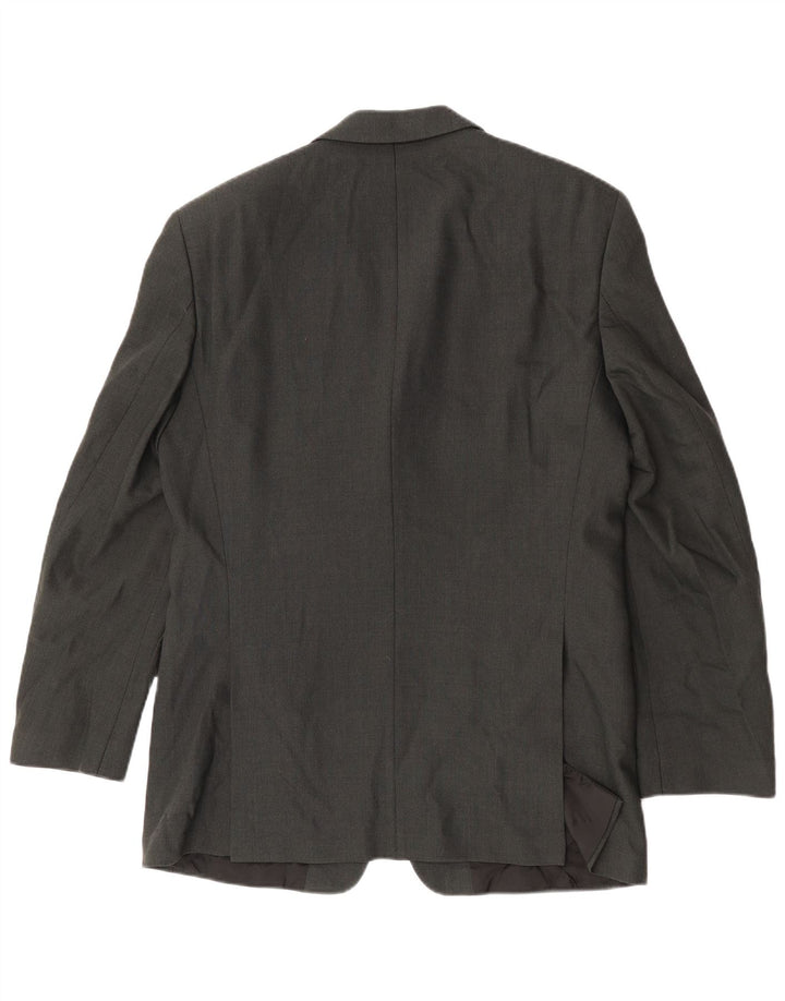 Giacca blazer da uomo a 3 bottoni Hugo Boss EU 50 grande lana grigia