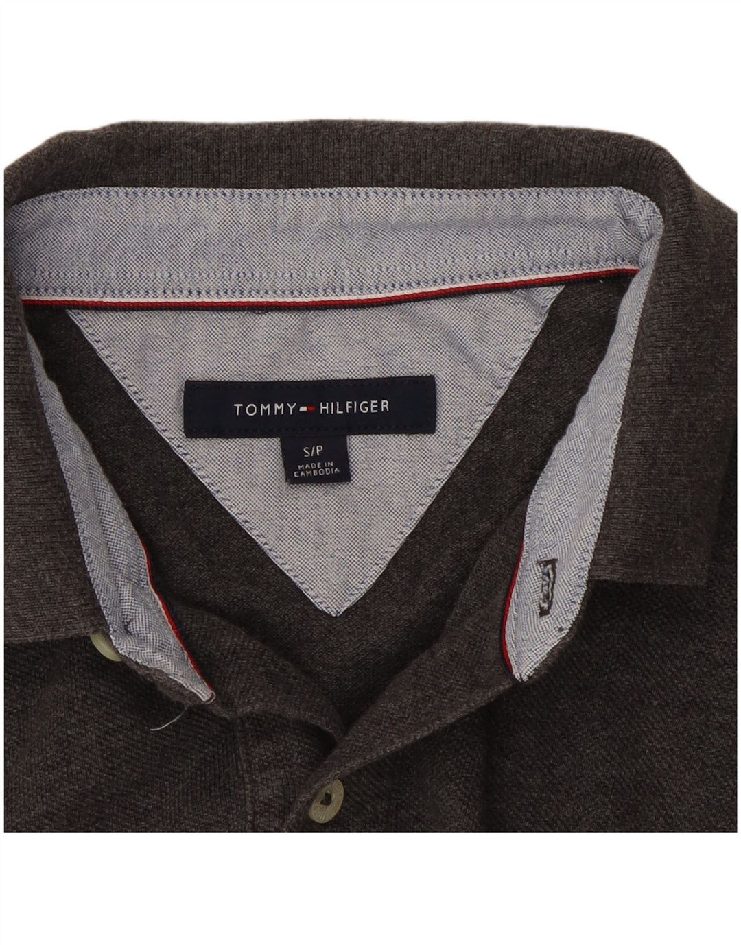 Tommy Hilfiger Mens Polo Shirt Small Grey Cotton