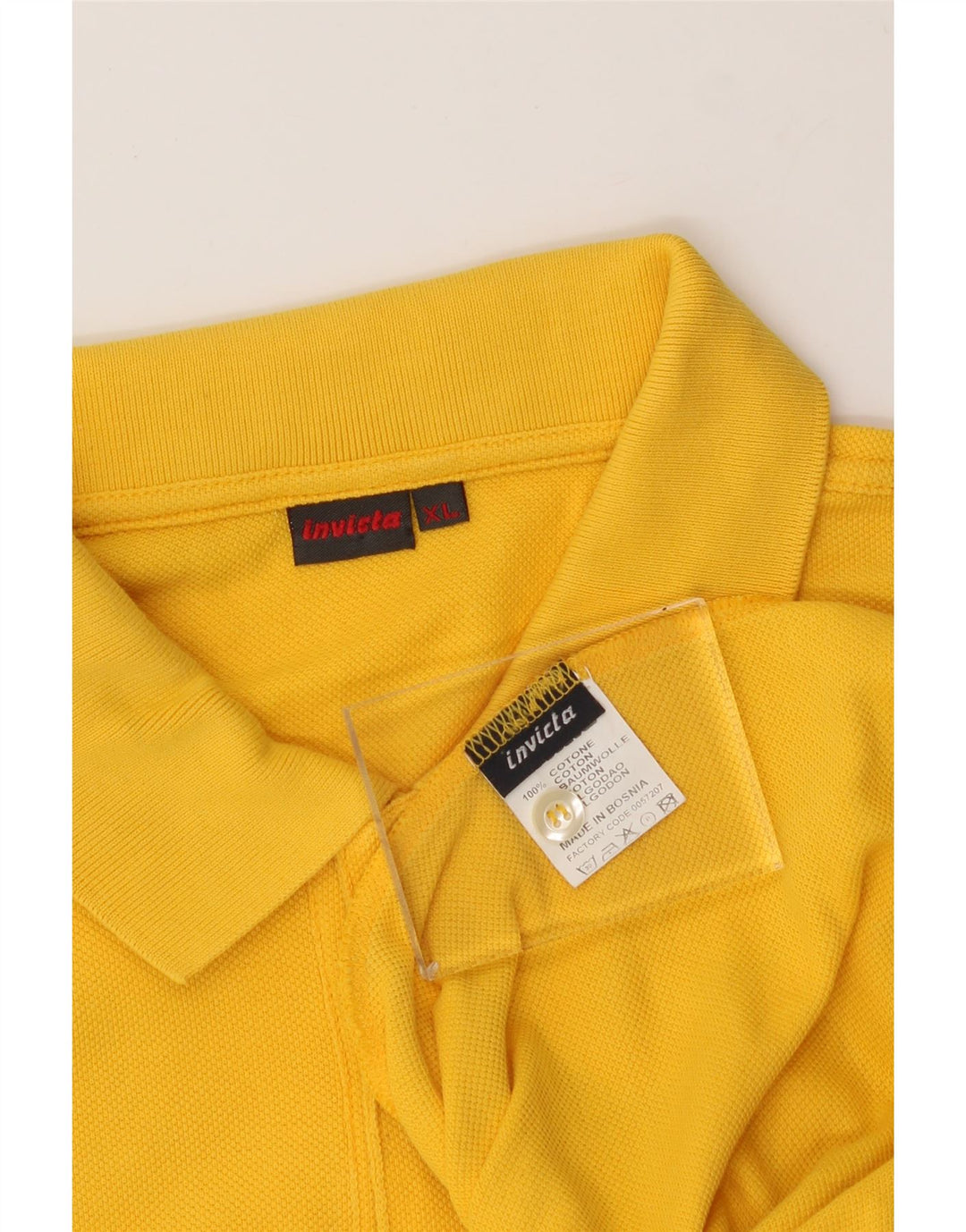 INVICTA Mens Polo Shirt XL Yellow Cotton Vintage Invicta and Second-Hand Invicta from Messina Hembry 