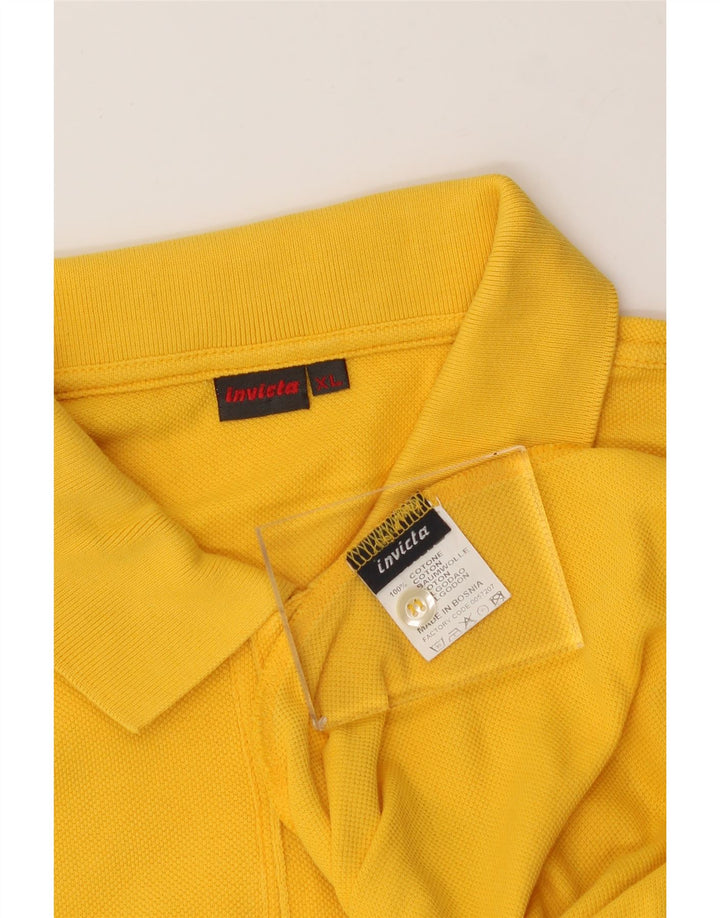 INVICTA Mens Polo Shirt XL Yellow Cotton Vintage Invicta and Second-Hand Invicta from Messina Hembry 