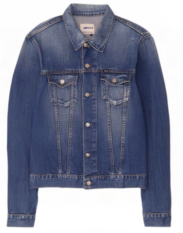 Gas Herren Jeansjacke UK 42 XL Blaue Baumwolle
