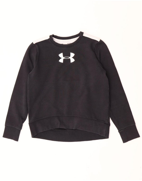 Under Armour Womens Sweatshirt Jumper UK 14 Medium Black Colourblock
