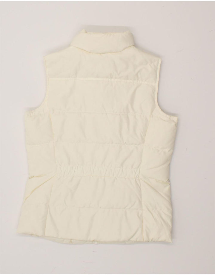LANDS END Womens Padded Gilet UK 6 XS Off White Polyester Vintage Lands End and Second-Hand Lands End from Messina Hembry 