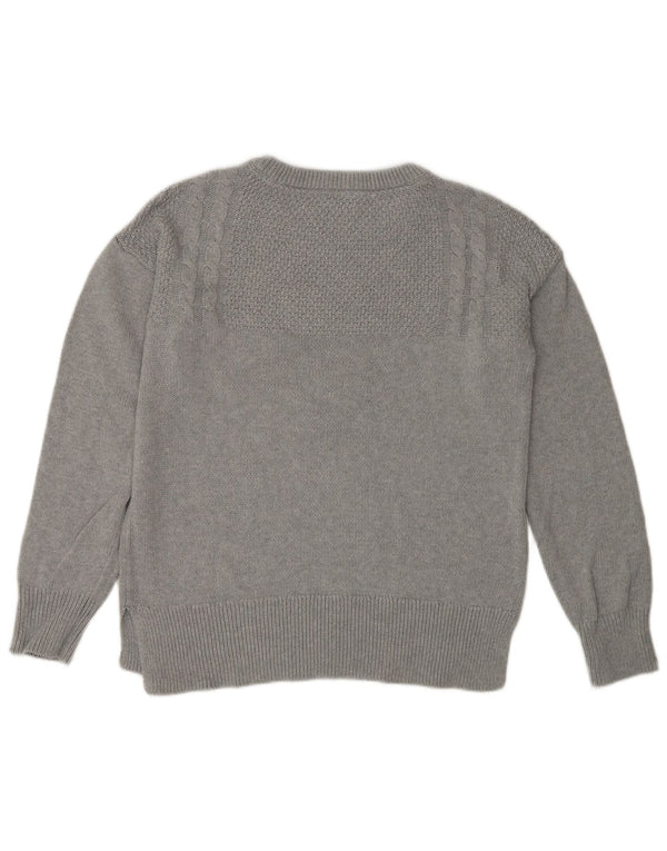 Crew Clothing Damski sweter z golfem UK 12, średnioszary, bawełniany
