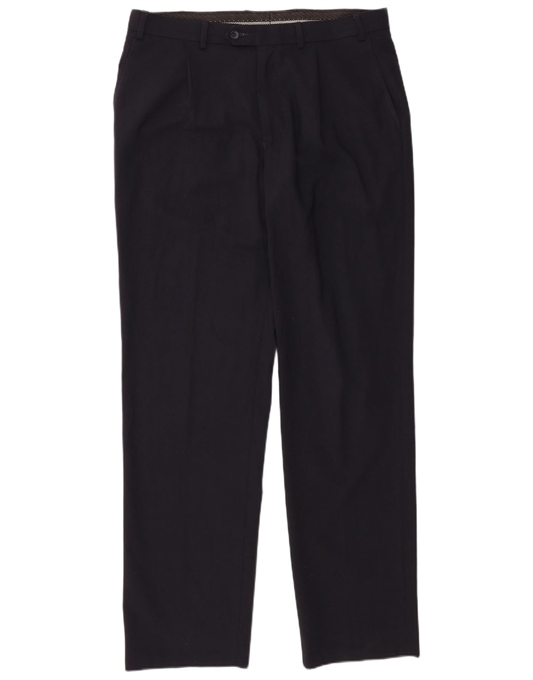 Marks & Spencer Mens Pegged Suit Trousers W36 L33 Navy Blue Polyester