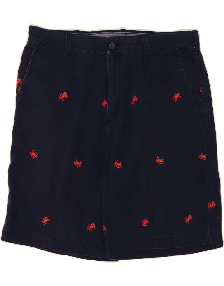 IZOD Mens Abstract Pattern Chino Shorts W36 Large  Navy Blue Cotton Vintage Izod and Second-Hand Izod from Messina Hembry 