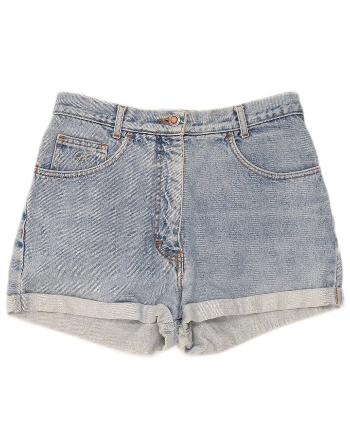 Vintage denimshorts til kvinder W30 mellemblå bomuld