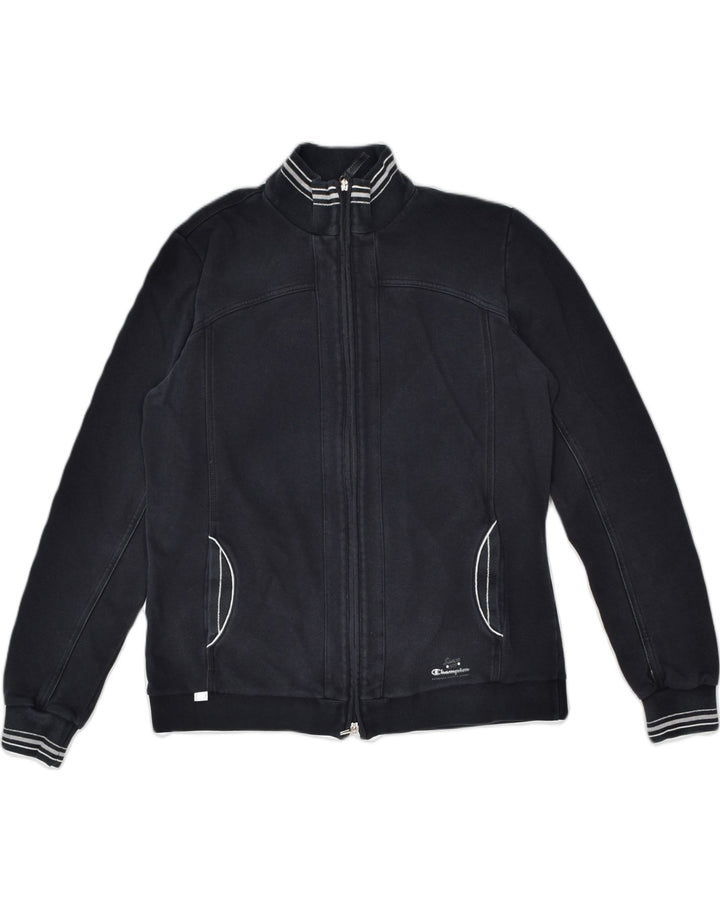 CHAMPION Womens Tracksuit Top Jacket UK 18 XL Black Cotton | Vintage | Thrift | Second-Hand | Used Clothing | Messina Hembry 