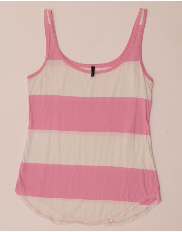 Canotta da donna Benetton UK 12 Cotone a righe rosa medio