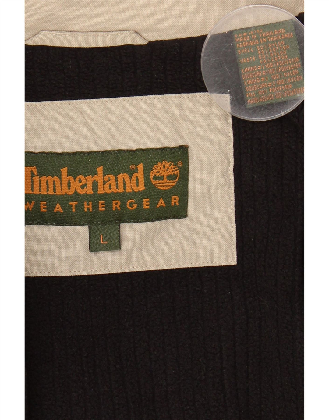 TIMBERLAND Mens Overcoat UK 40 Large Beige Nylon Vintage Timberland and Second-Hand Timberland from Messina Hembry 