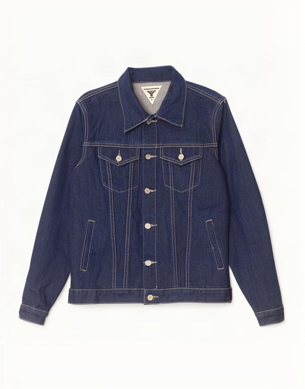 Vintage Boys Denim Jacket 14-15 Years Navy Blue Cotton