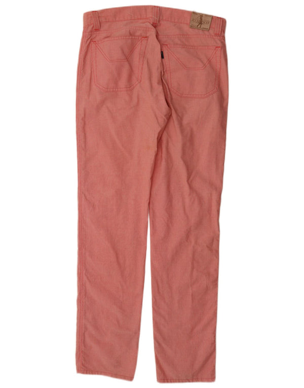 Jeckerson Womens Straight Casual Trousers W33 L34 Red Pinstripe Cotton