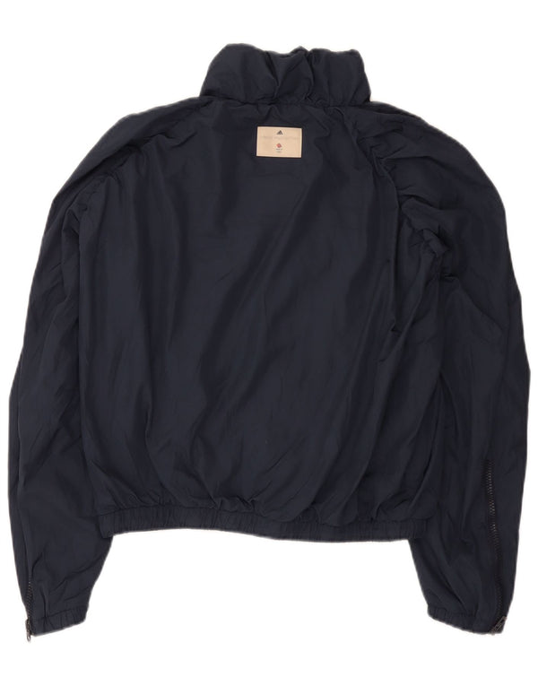 Giacca antipioggia oversize da donna Stella McCartney Adidas UK 10 Small Blu Navy