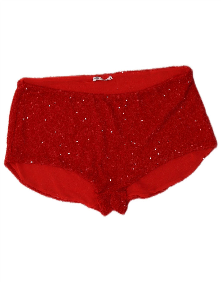 ZARA Womens Hot Pants XL W36 Red