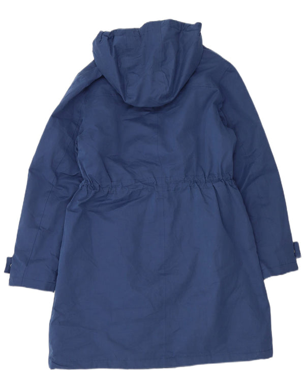 Hobbs Manteau coupe-vent à capuche coupe régulière pour femme UK 12 Bleu moyen