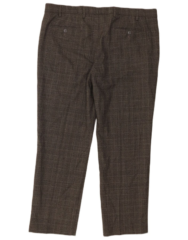 Marks & Spencer Pantaloni de costum pentru bărbați, drepți, cu croiala normală, L40 L29, gri