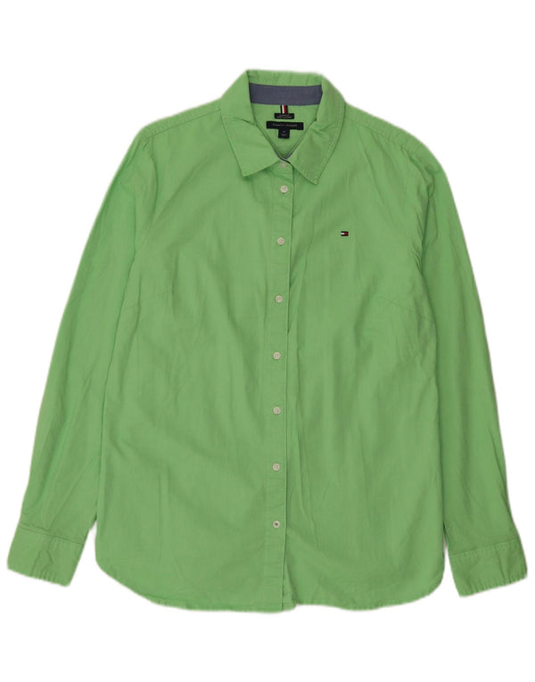 Tommy Hilfiger Camisa de corte clásico para mujer UK 44 Algodón verde medio