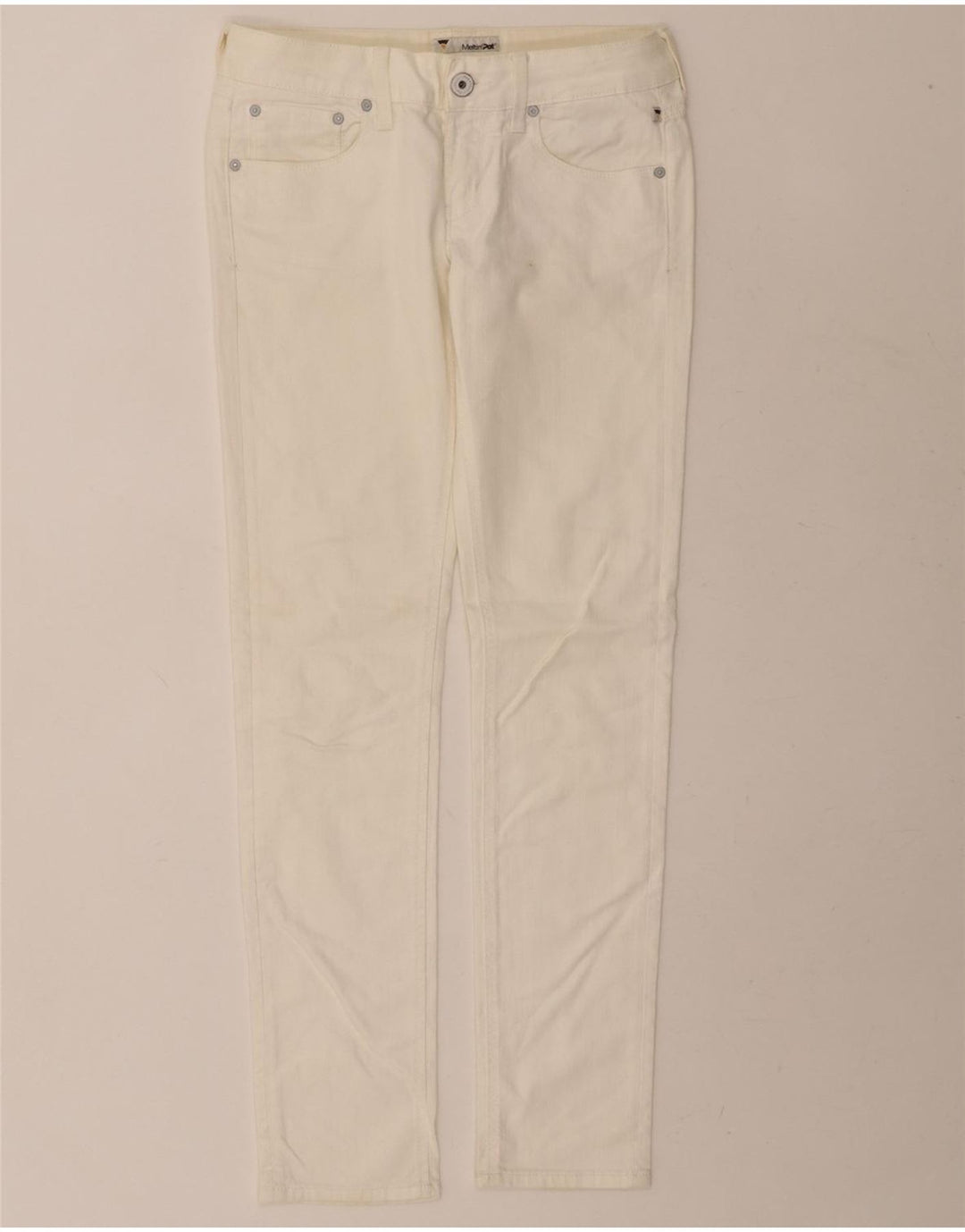 MELTIN' POT Womens Slim Jeans W29 L32 White Cotton Vintage Meltin' Pot and Second-Hand Meltin' Pot from Messina Hembry 