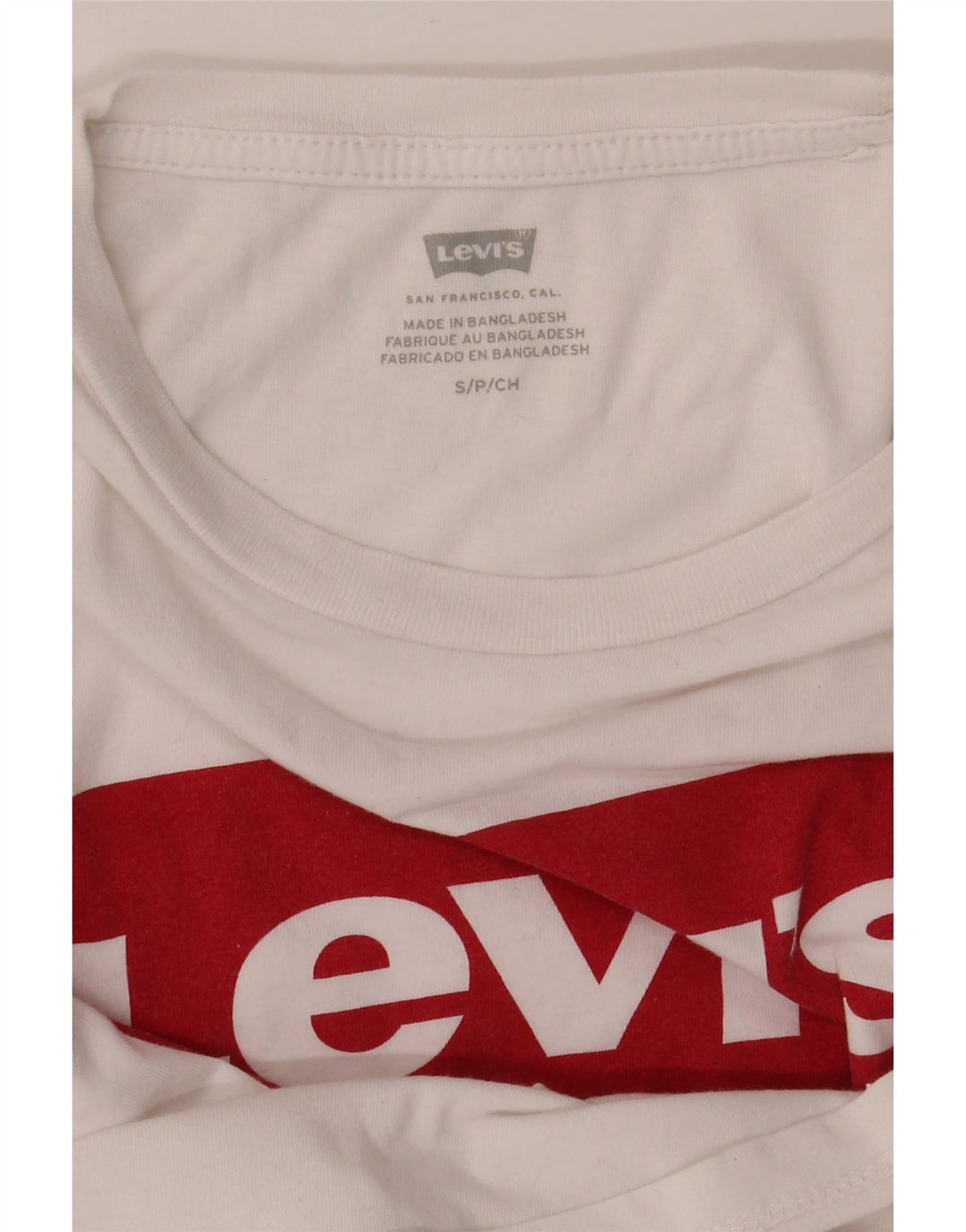 LEVI'S Womens Graphic T-Shirt Top UK 10 Small White Vintage Levi's and Second-Hand Levi's from Messina Hembry 
