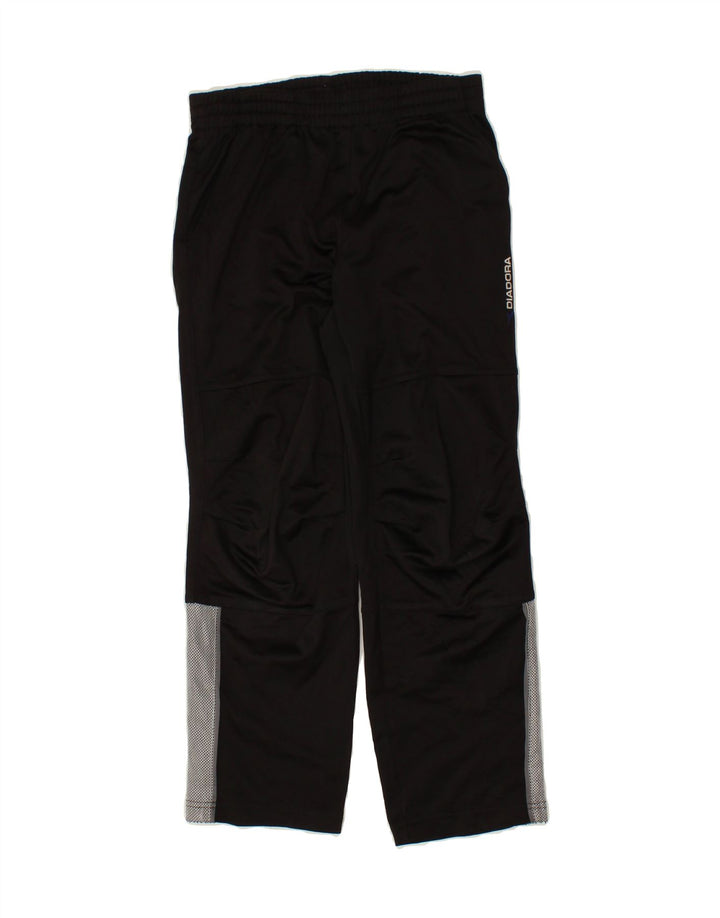DIADORA Boys Tracksuit Trousers 9-10 Years Black Colourblock Polyester Vintage Diadora and Second-Hand Diadora from Messina Hembry 