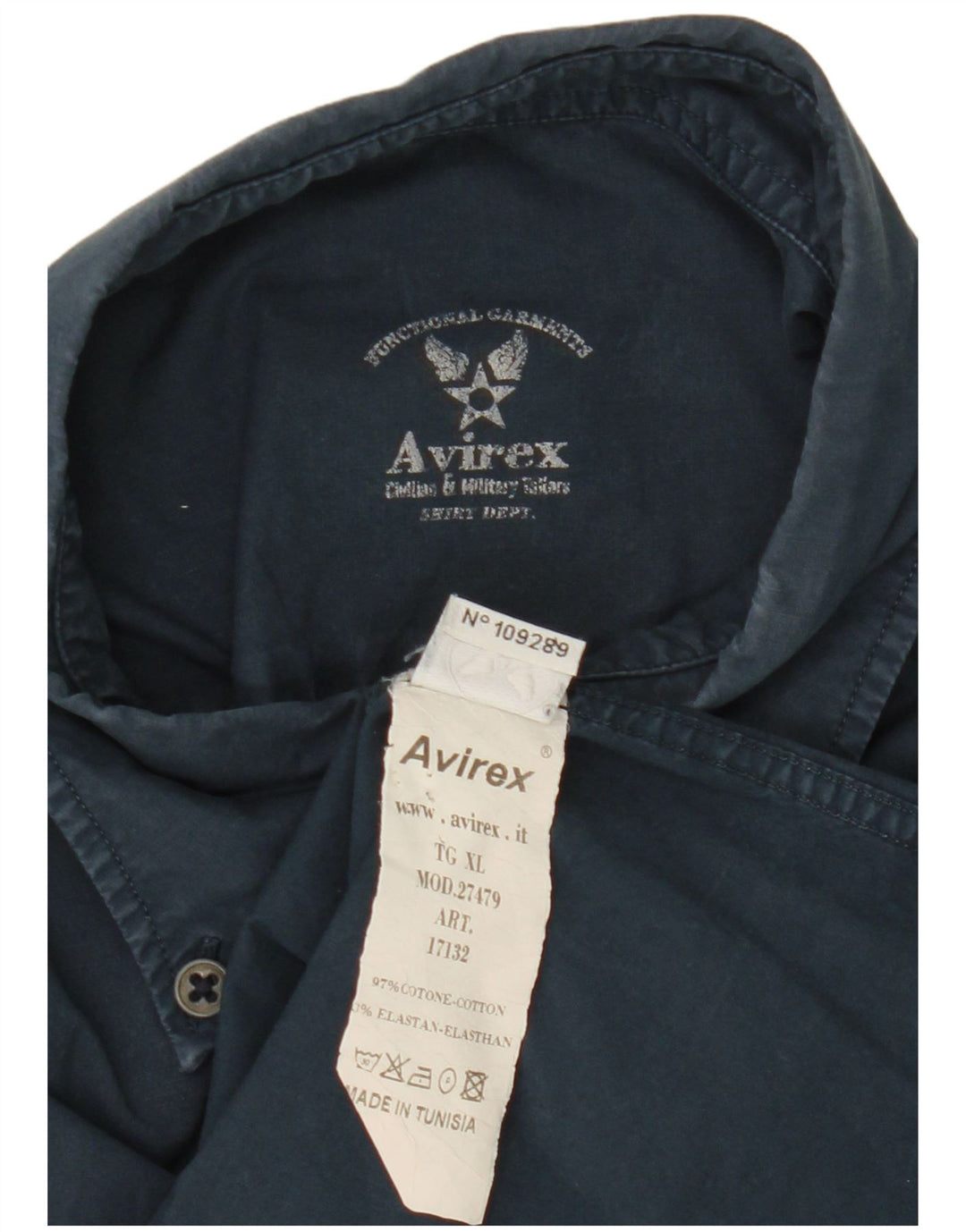Avirex Mens Shirt XL Navy Blue Cotton