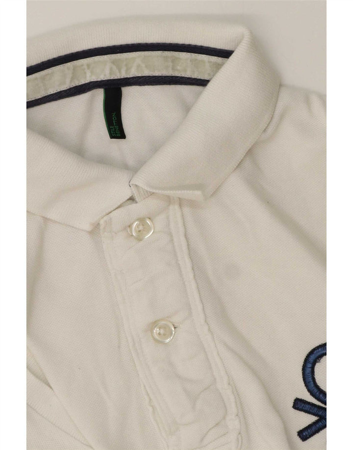 Benetton Mens Polo Shirt Medium White