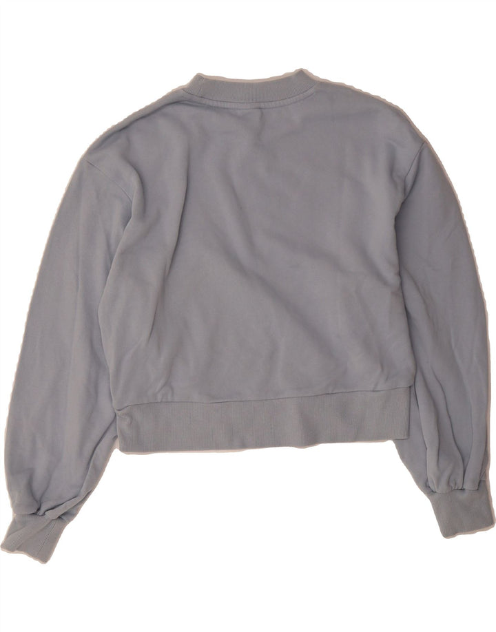 PUMA Womens Crop Sweatshirt Jumper UK 14 Medium Blue Cotton Vintage Puma and Second-Hand Puma from Messina Hembry 