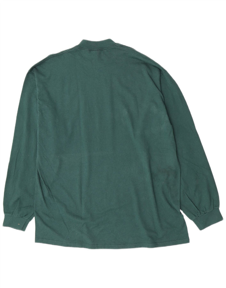 Nike Mens Top Long Sleeve 2XL Green Cotton