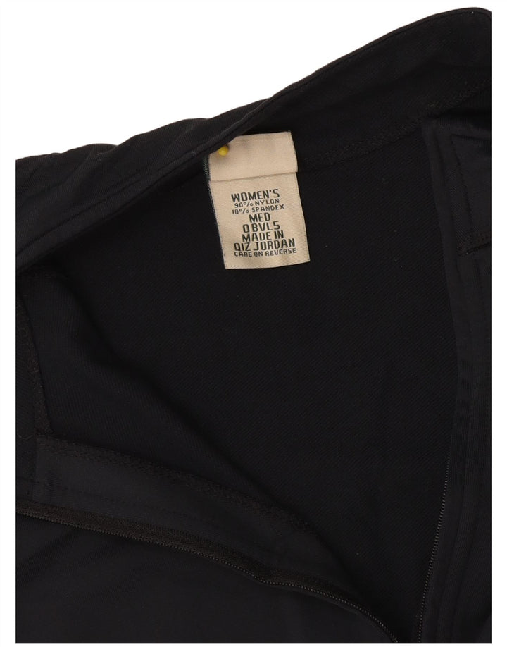L.L.Bean Womens Zip Neck Pullover Tracksuit Top UK 14 Medium Black Nylon
