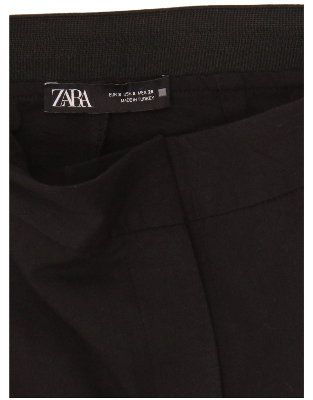 Zara Womens Cropped Trousers Small W26 L23 Black