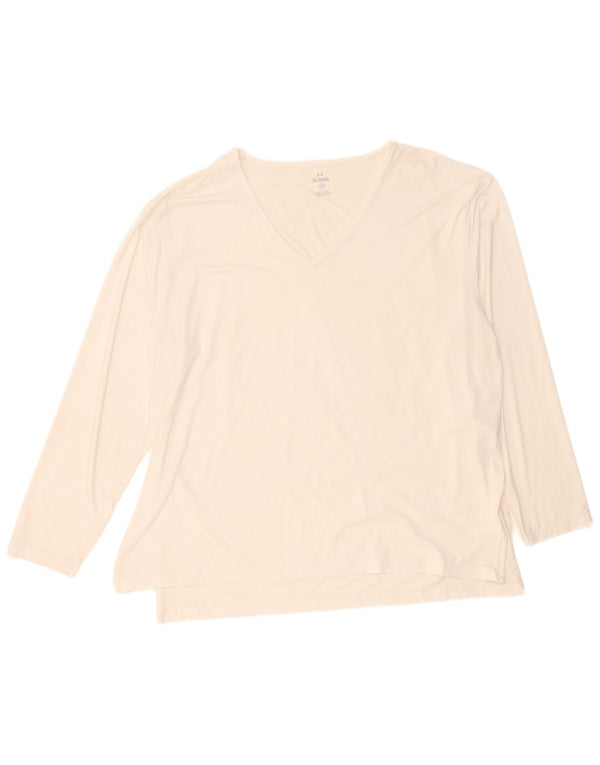 Top pentru femei Under Armour cu mânecă lungă UK 18 XL, poliester alb