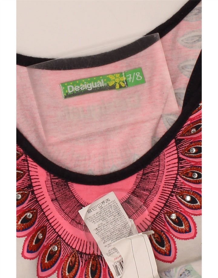 DESIGUAL Girls Sleeveless Basic Dress 7-8 Years Multicoloured Floral Vintage Desigual and Second-Hand Desigual from Messina Hembry 